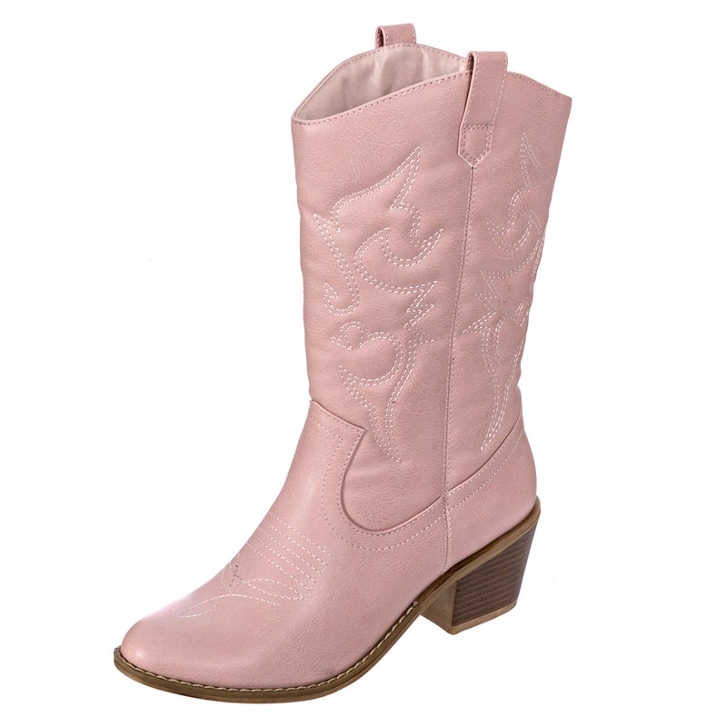 Charles Albert Womens Boot Embroidered Modern Western Cowboy, Blush (7) Cowboy Style_Blush_7 - Image 3